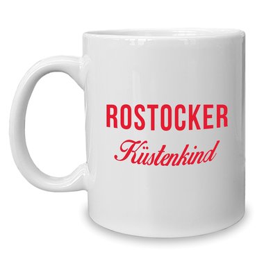Kaffeebecher - Tasse - Rostocker Kstenkind weiss-rot