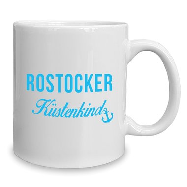 Kaffeebecher - Tasse - Rostocker Kstenkind weiss-rot