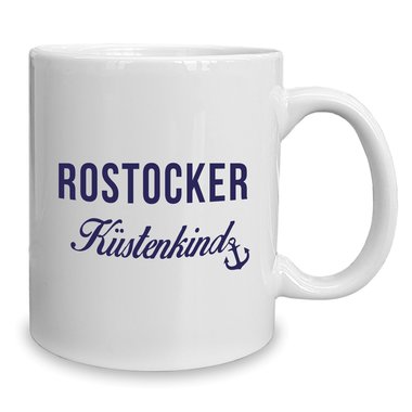 Kaffeebecher - Tasse - Rostocker Kstenkind weiss-rot