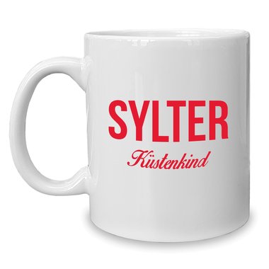 Kaffeebecher - Tasse - Sylter Kstenkind weiss-rot