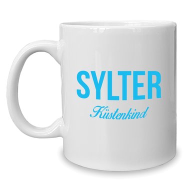 Kaffeebecher - Tasse - Sylter Kstenkind weiss-rot