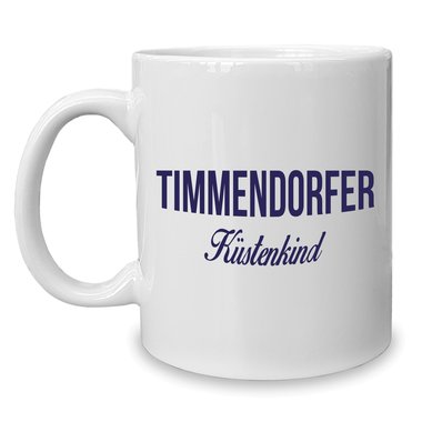 Kaffeebecher - Tasse - Timmendorfer Kstenkind weiss-rot