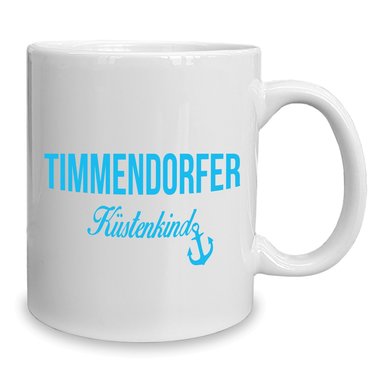 Kaffeebecher - Tasse - Timmendorfer Kstenkind weiss-rot