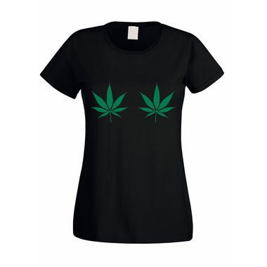 Damen T-Shirt Weed Leaf
