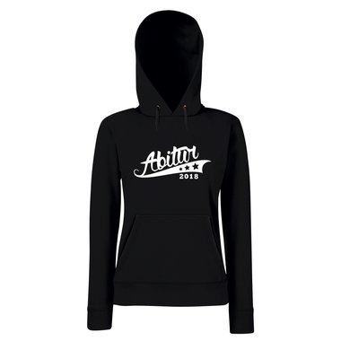 Abiturgeschenk - Damen Hoodie - Abitur 2018 - mit Sternen schwarz-weiss L