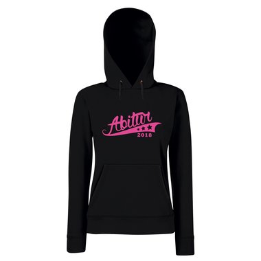 Abiturgeschenk - Damen Hoodie - Abitur 2018 - mit Sternen schwarz-weiss L