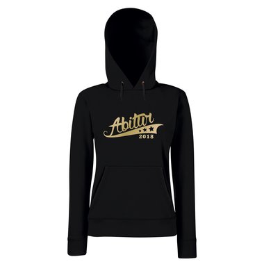 Abiturgeschenk - Damen Hoodie - Abitur 2018 - mit Sternen schwarz-weiss L