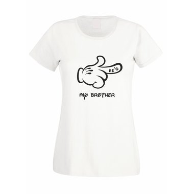 Damen T-Shirt Mickey Hand - Hes my brother