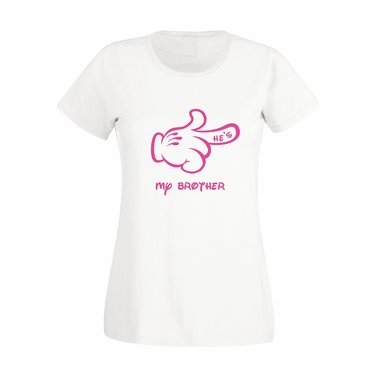 Damen T-Shirt Mickey Hand - Hes my brother