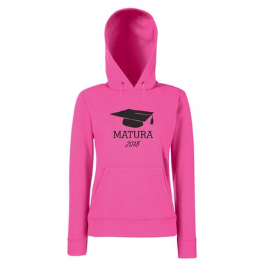 Damen Hoodie - Matura 2018 fuchsia-silber L