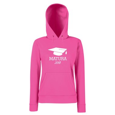 Damen Hoodie - Matura 2018 fuchsia-silber L
