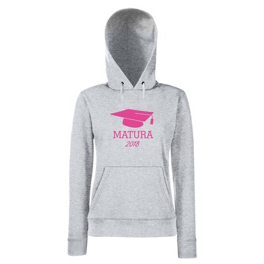 Damen Hoodie - Matura 2018 fuchsia-silber L