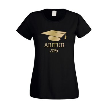 Damen T-Shirt - Abitur 2018 fuchsia-schwarz XS