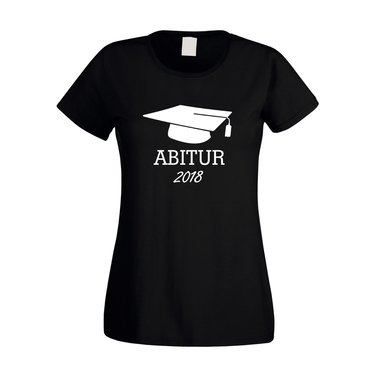 Damen T-Shirt - Abitur 2018 fuchsia-schwarz XS