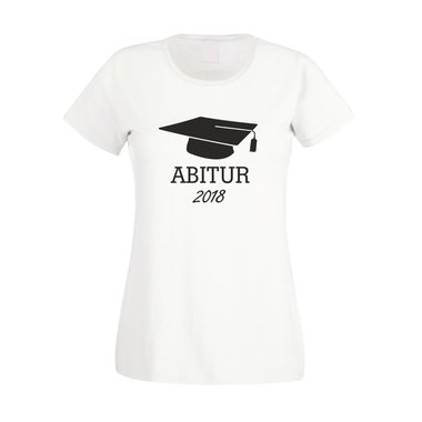 Damen T-Shirt - Abitur 2018 fuchsia-schwarz XS