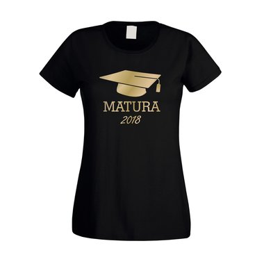 Damen T-Shirt - Matura 2018 weiss-schwarz XXL