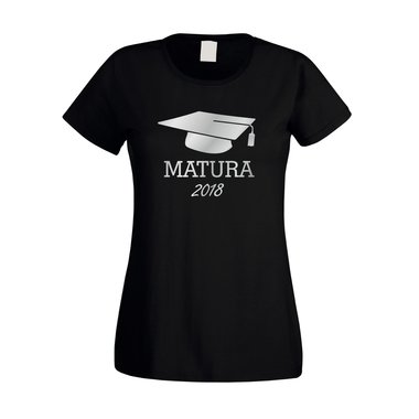 Damen T-Shirt - Matura 2018 weiss-schwarz XXL