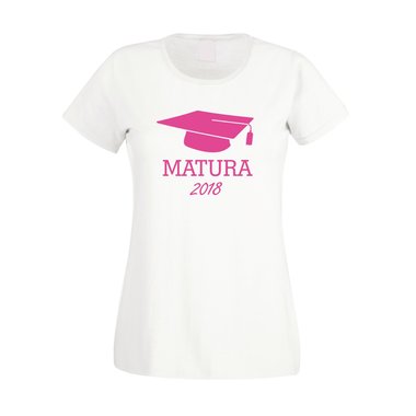 Damen T-Shirt - Matura 2018 weiss-schwarz XXL