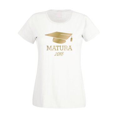 Damen T-Shirt - Matura 2018 weiss-schwarz XXL