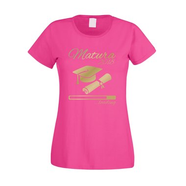 Damen T-Shirt - Matura 2018 ...loading fuchsia-dunkelblau XS