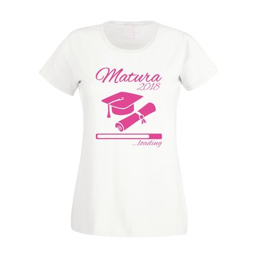 Damen T-Shirt - Matura 2018 ...loading fuchsia-dunkelblau XS