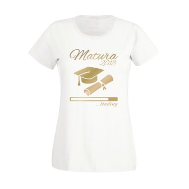 Damen T-Shirt - Matura 2018 ...loading fuchsia-dunkelblau XS