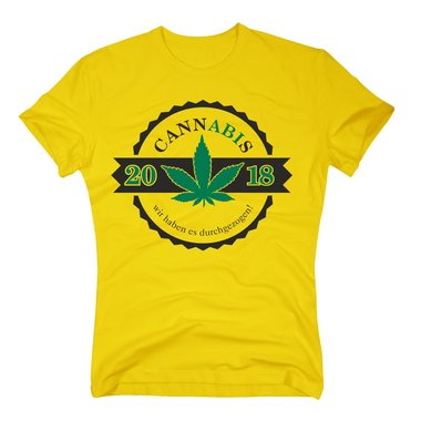 Herren T-Shirt - Cannabis - Abitur 2018 dunkelblau-apfelgrn S