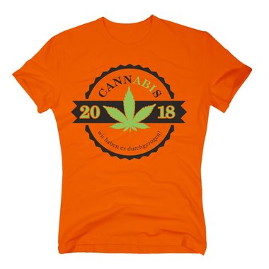 Herren T-Shirt - Cannabis - Abitur 2018 dunkelblau-apfelgrn S