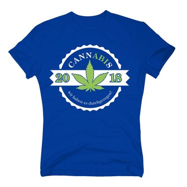 Herren T-Shirt - Cannabis - Abitur 2018 dunkelblau-apfelgrn S
