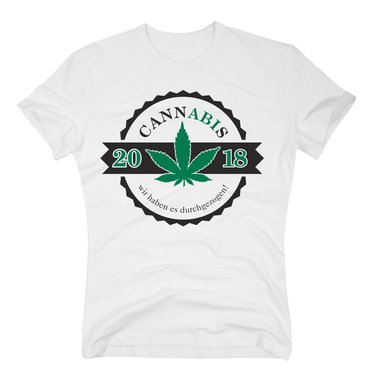 Herren T-Shirt - Cannabis - Abitur 2018 dunkelblau-apfelgrn S