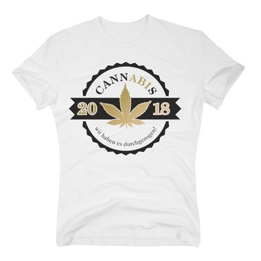 Herren T-Shirt - Cannabis - Abitur 2018 dunkelblau-apfelgrn S