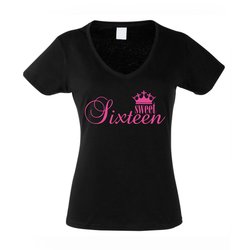 Damen V-Neck T-Shirt - Sweet Sixteen