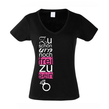 Zu schn um noch frei zu sein - Damen V-Neck T-Shirt