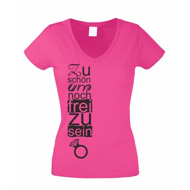 Zu schn um noch frei zu sein - Damen V-Neck T-Shirt