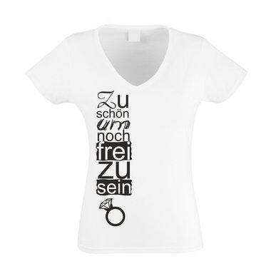 Zu schn um noch frei zu sein - Damen V-Neck T-Shirt
