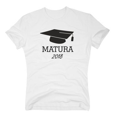 Herren T-Shirt - Matura 2018 weiss-schwarz 5XL