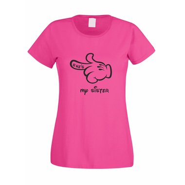 Damen T-Shirt Mickey Hand - Shes my sister