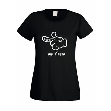 Damen T-Shirt Mickey Hand - Shes my sister