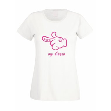 Damen T-Shirt Mickey Hand - She´s my sister