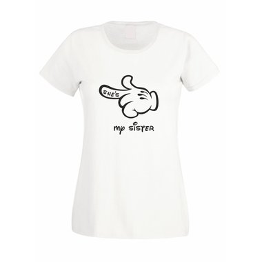 Damen T-Shirt Mickey Hand - She´s my sister