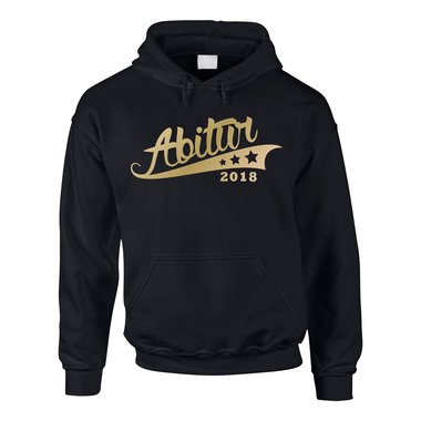 Herren Hoodie - Abitur 2018 mit Sternen schwarz-gold 5XL