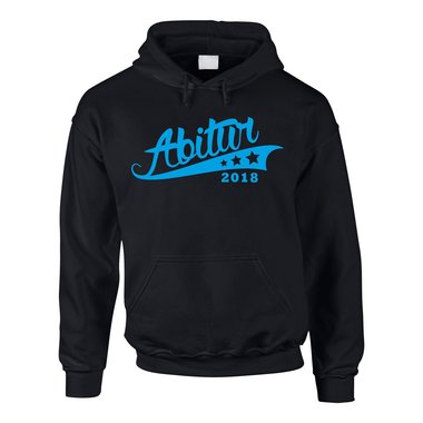 Herren Hoodie - Abitur 2018 mit Sternen schwarz-gold 5XL