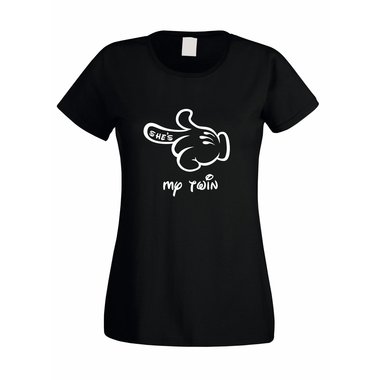 Damen T-Shirt Mickey Hand - Shes my twin