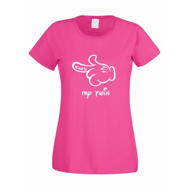 Damen T-Shirt Mickey Hand - Shes my twin