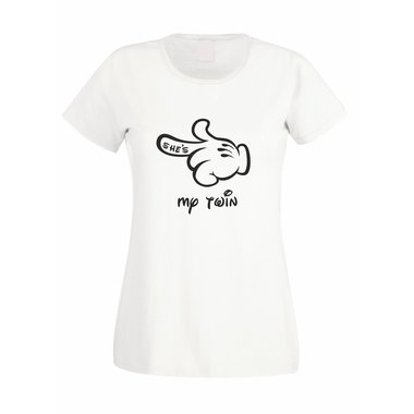 Damen T-Shirt Mickey Hand - She´s my twin