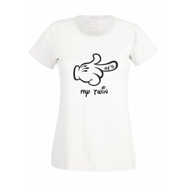 Damen T-Shirt Mickey Hand RECHTS- He´s my twin