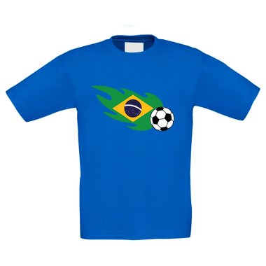 Kinder T-Shirt - Brasilien Feuer Fußball