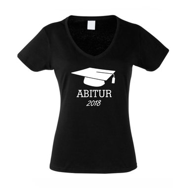 Damen T-Shirt V-Neck - Abitur 2018