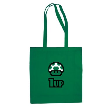 Baumwolltasche Jutebeutel --  Toad 1UP