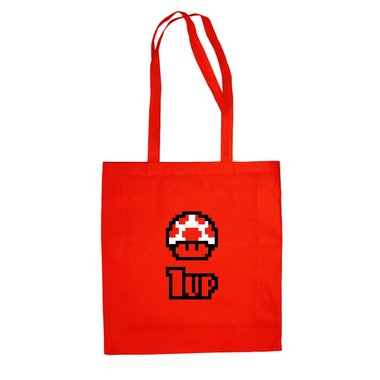 Baumwolltasche Jutebeutel --  Toad 1UP